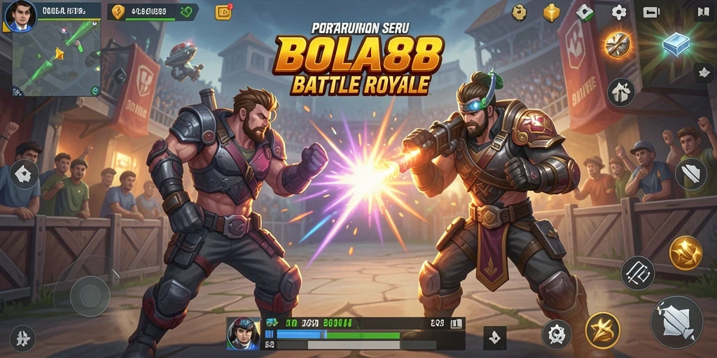 Gameplay seru BOLA88 dalam pertarungan Battle Royale.
