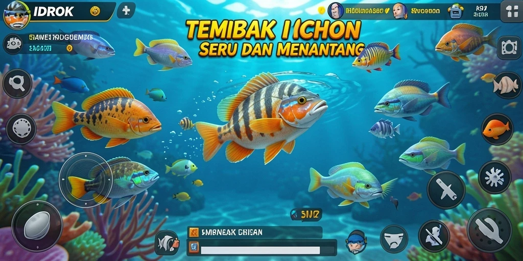 Screenshot gameplay IDROK menampilkan aksi menembak ikan yang seru.