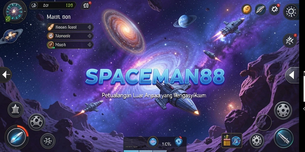Tampilan gameplay <strong>SPACEMAN88</strong> yang menakjubkan dengan petualangan luar angkasa.